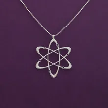 Дропшиппинг горячая Распродажа углеродное ожерелье «Атом» подвеска с научной тематикой посеребренное модное ювелирное изделие для женщин