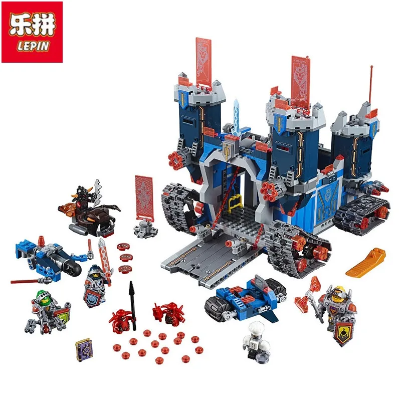 

Lepin 14006 1115Pcs Nexus Knights The Fortrex Castle Building Block Clay Aaron Fox Axl Figures with