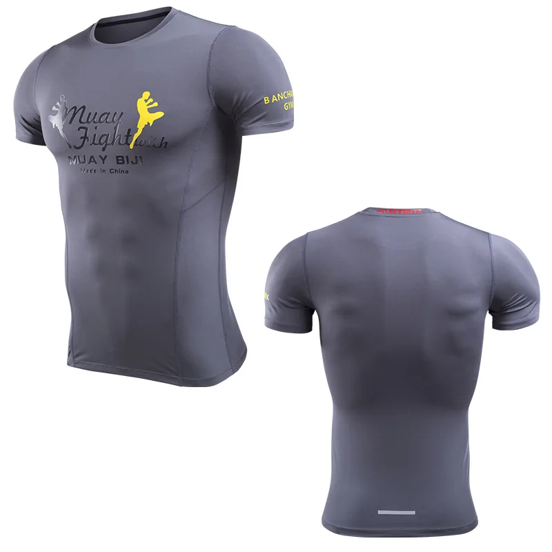 

NEW Short Sleeve Running Men Round Neck Cotton Sport Tee Top Quick Dry Fitness Tight Shirts Soccer Jersey Running
