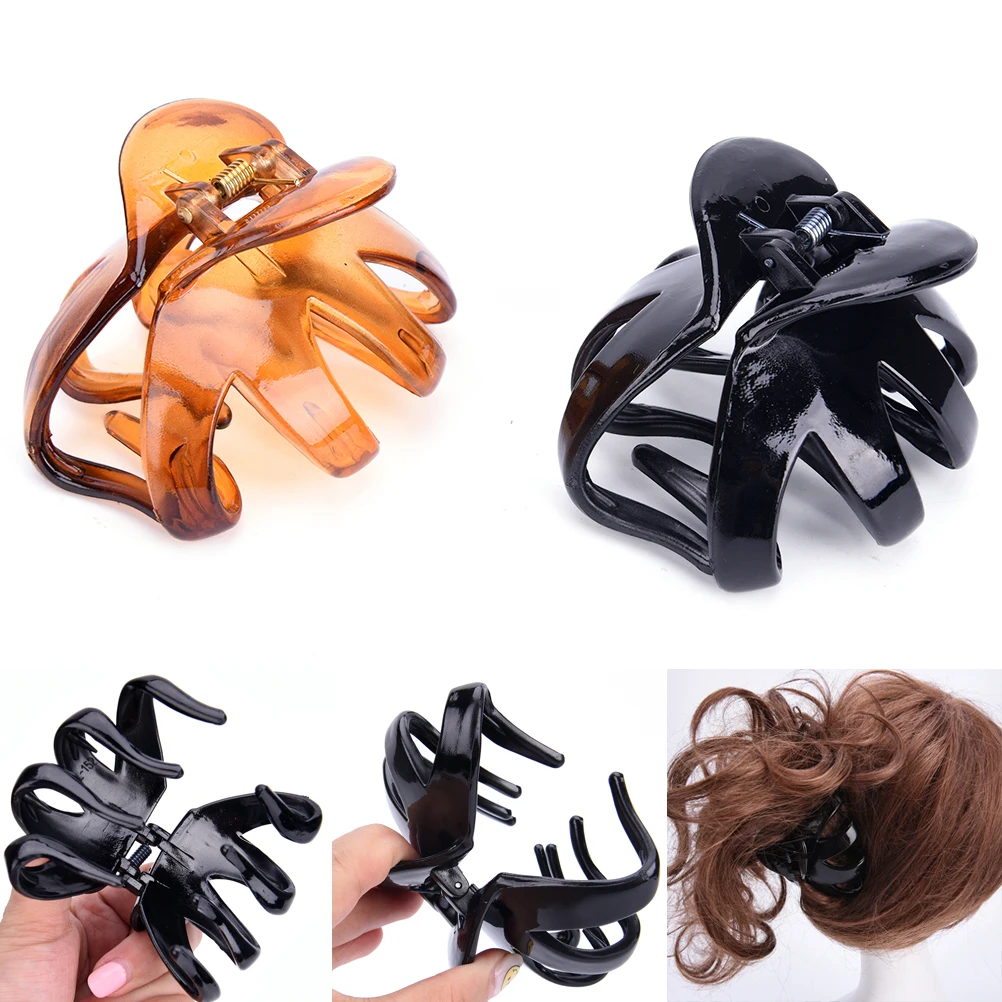 New Big Size 7.5*4.5cm Women Octopus Claw Hair Clip Hairpin Accessory Heart Shape Handle Curved Design