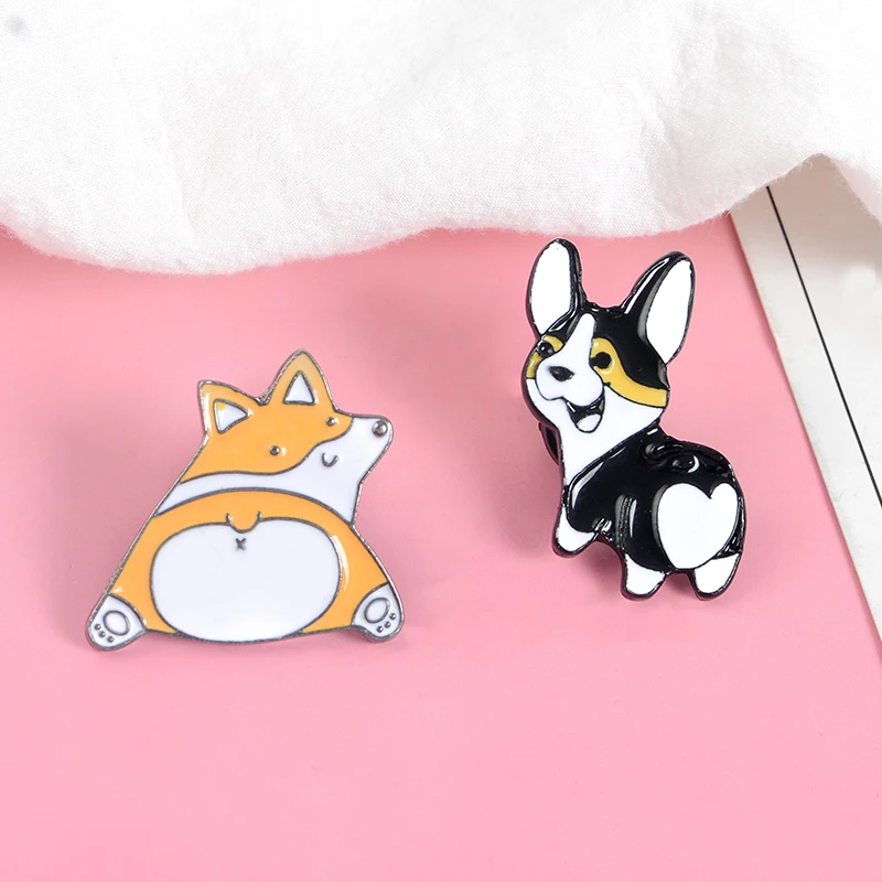 Corgi Heart Butt Pins Poppy brooches lover enamel pins Lapel for corgi nerds Gift dog mom | Украшения и аксессуары