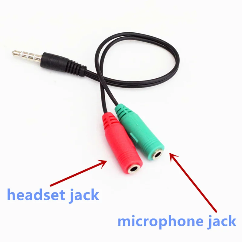 

3.5mm Jack male to 3.5 Microphone mic and earphone female Extension Audio Splitter Cable Y Stereo Splitter for iPhone 4 5 5s 6 7