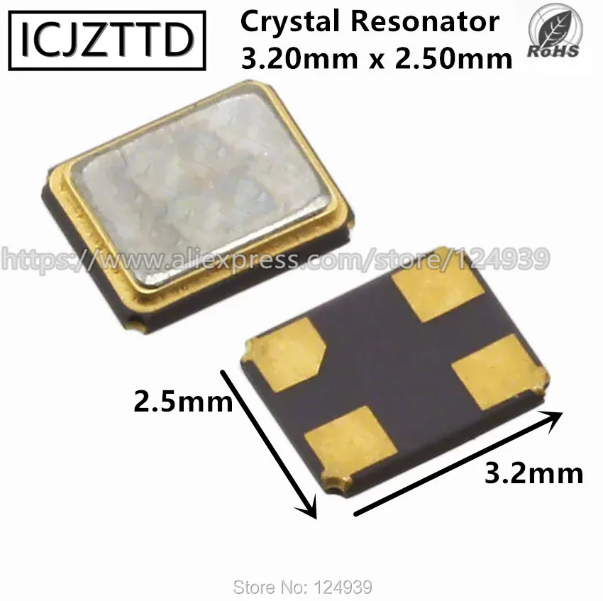 

24.545MHZ 24.545M 16.384MHZ 16.384M 24MHZ 24M 25M 25MHZ 3.2*2.5mm 3225 4P 3.2mm*2.5mm Crystal RES NEW Original