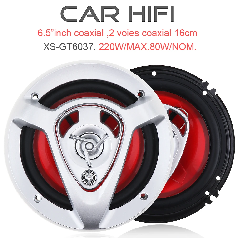 2pcs 500W 6.5 Inch Car HiFi Coaxial Speaker Car Auto Audio Music Stereo Full Range Frequency Loudspeakers Speakers for cars Vehi