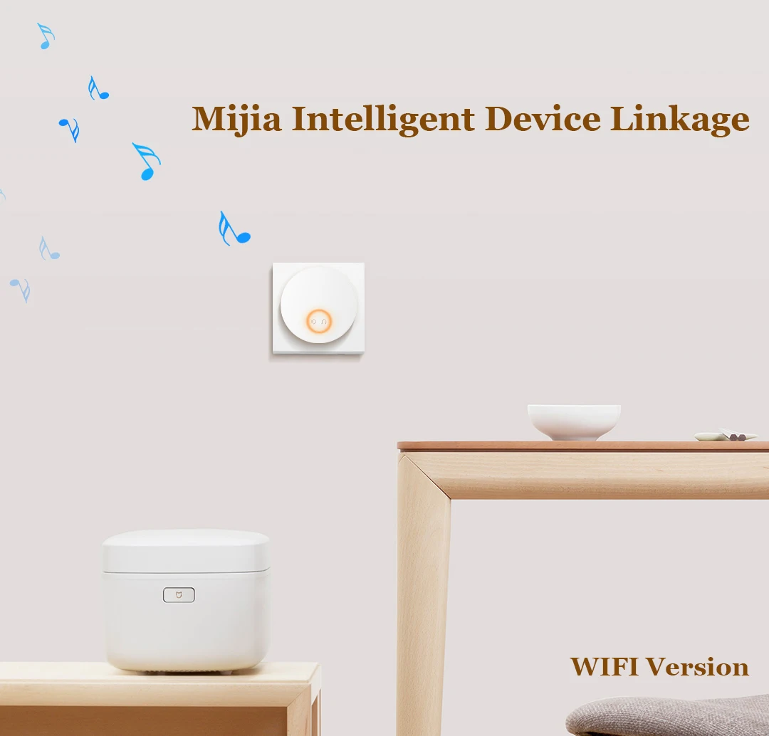 Xiaomi Mijia Linptech WIFI Self-power-generating Wireless Doorbell Work with Mijia APP Smart Control Memory Function AC 110-240V