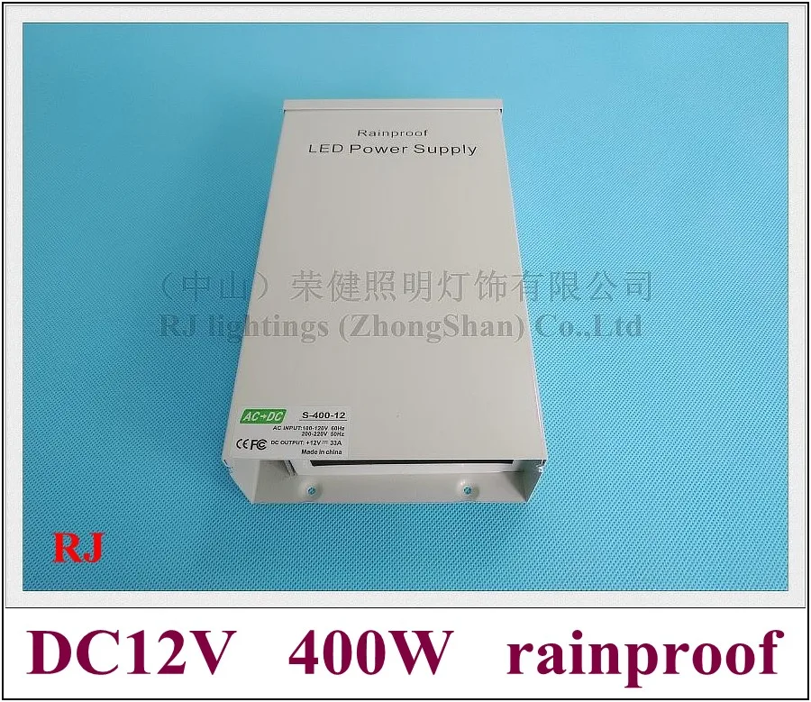 

rain-proof LED switching power supply LED switch power transformer 400W input AC100V-120V / AC200V-240V output DC12V 33A