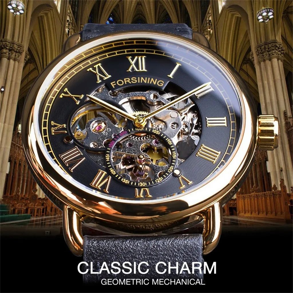 

Watch Men Skeleton Automatic Mechanical Watch Gold Skeleton Vintage Man Watch Mens Watch Top Brand Luxury Male Wrist Watch#G40