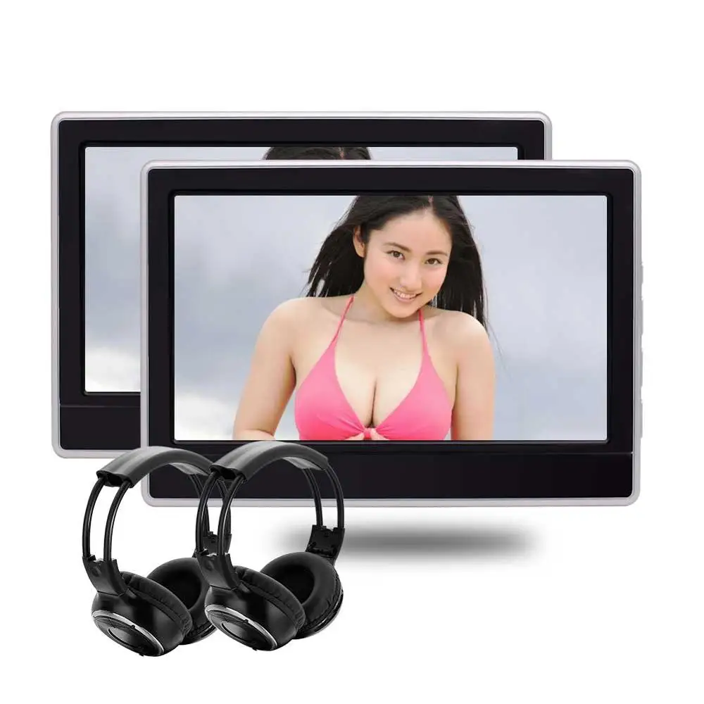 Sale 11.6 inch High resolution Dual Headrest Monitors LCD Wide Screens Rear-seat DVD CD Player USB/SD/NDMI Video FREE 2 IR Headphones 2