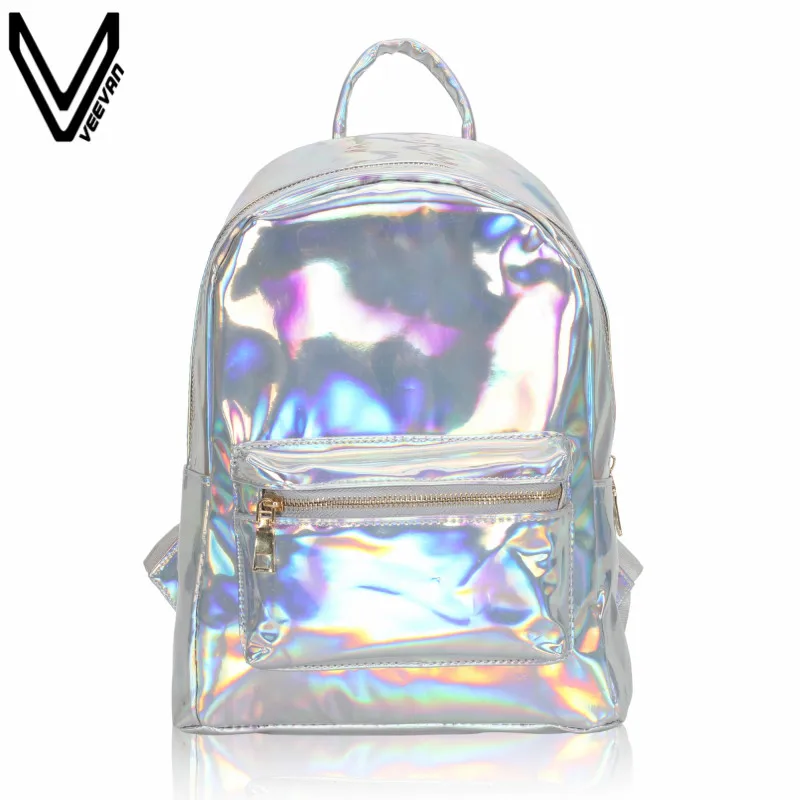 VEEVANV Newest 2017 Summer Silver Hologram Laser Backpack Girl School Shoulder Bags For Teenage Girls Mochilas