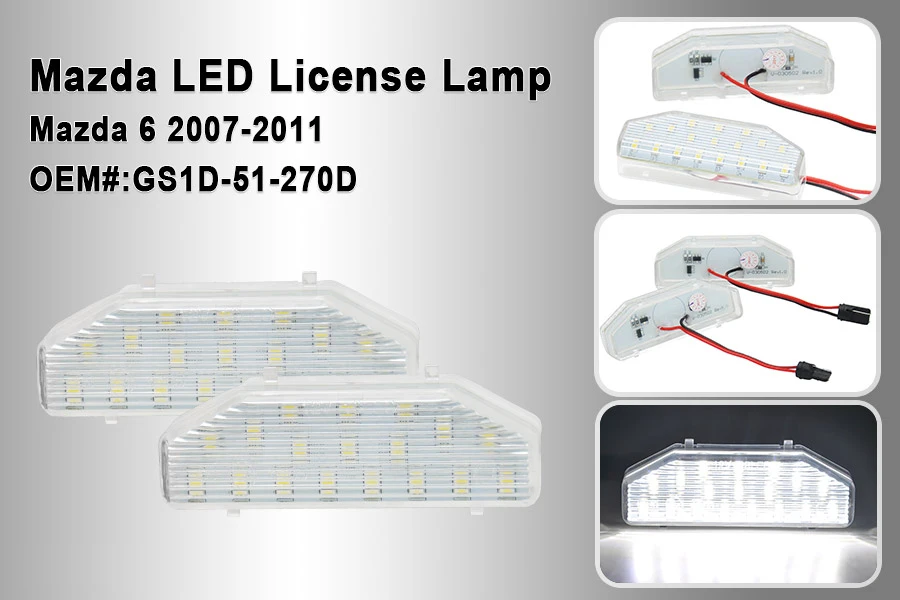 Светодиодный светильник для номерного знака, набор для 2004- Mazda RX-8 RX8, питание от 18-SMD ксеноновый Белый светодиодный