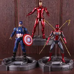 Marvel Мстители Бесконечность войны Человек-паук Железный человек Капитан Америка со светом фигурку модель игрушки