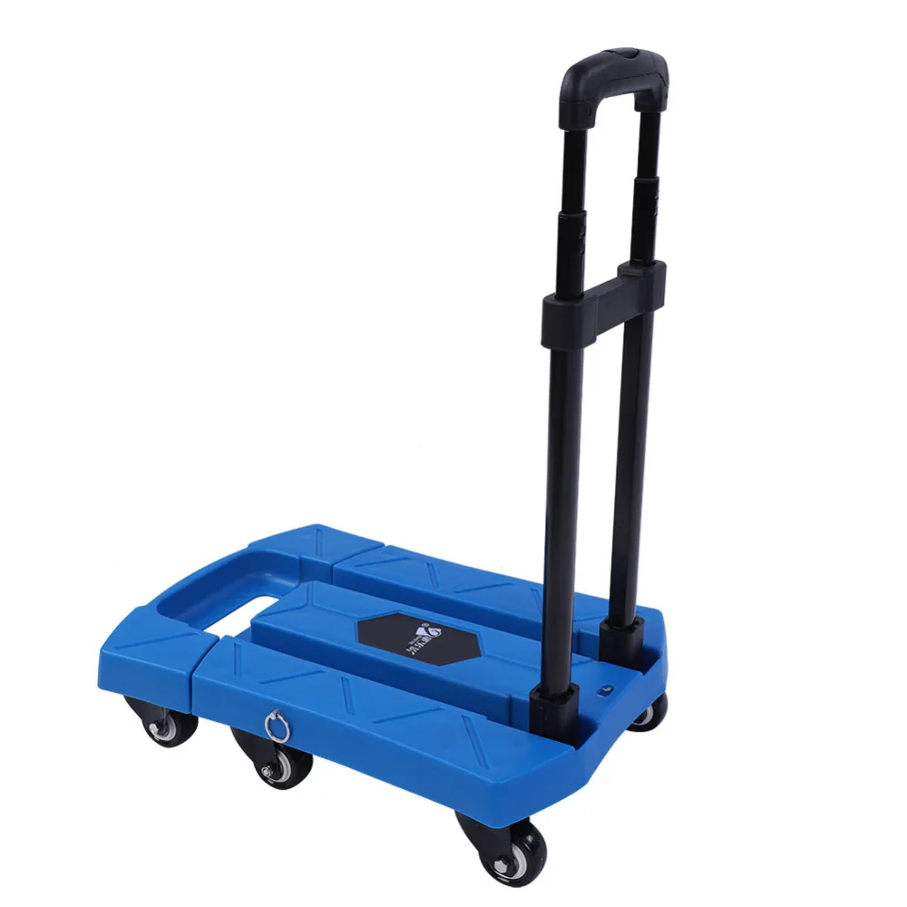Складная переносная тележка на 6 колесах с телескопической ручкой, синяя Бытовая Тележка для покупок, аксессуары для путешествий, багаж,, Тролль