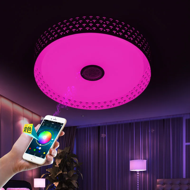 RGB Диммируемый современный потолочный светильник 36 Вт Светодиодный с Bluetooth и