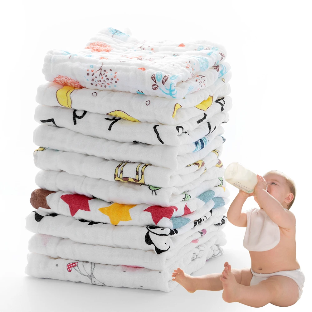 

New Baby Bath Towels Cotton Gauze Flower Print New Born Baby Towels Soft Water Absorption Baby Care Towel