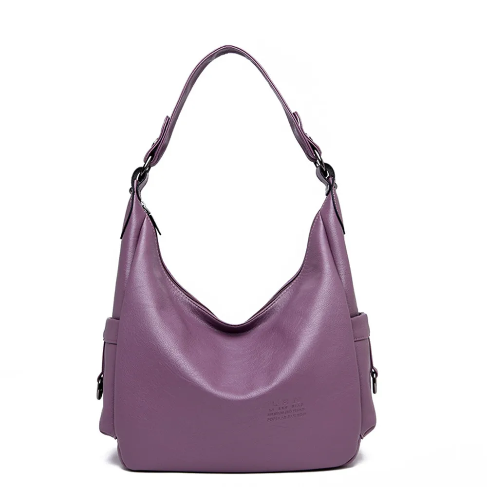 Новинка, женские кожаные сумки через плечо, сумка-тоут, Основная сумка, женская сумка-мессенджер для женщин, дизайнерские сумки через плечо, Bolsa Feminina - Цвет: Purple