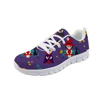 

Noisydesigns Women Sugar Casual Shoes Breathable Air Mesh Youth Girl Sneakers Tenis Feminino Punk Skull Flower Pattern Sneakers