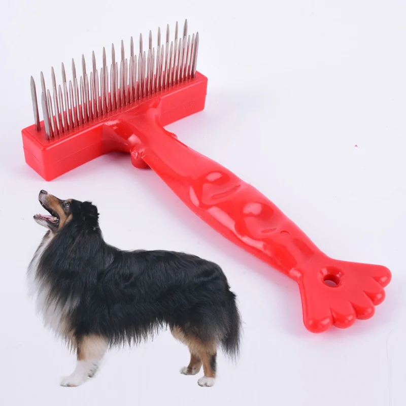 

Pet Dog Cat Hair Fur Grooming Trimmer Flea Long Comb Brush Slicker Rake Tool