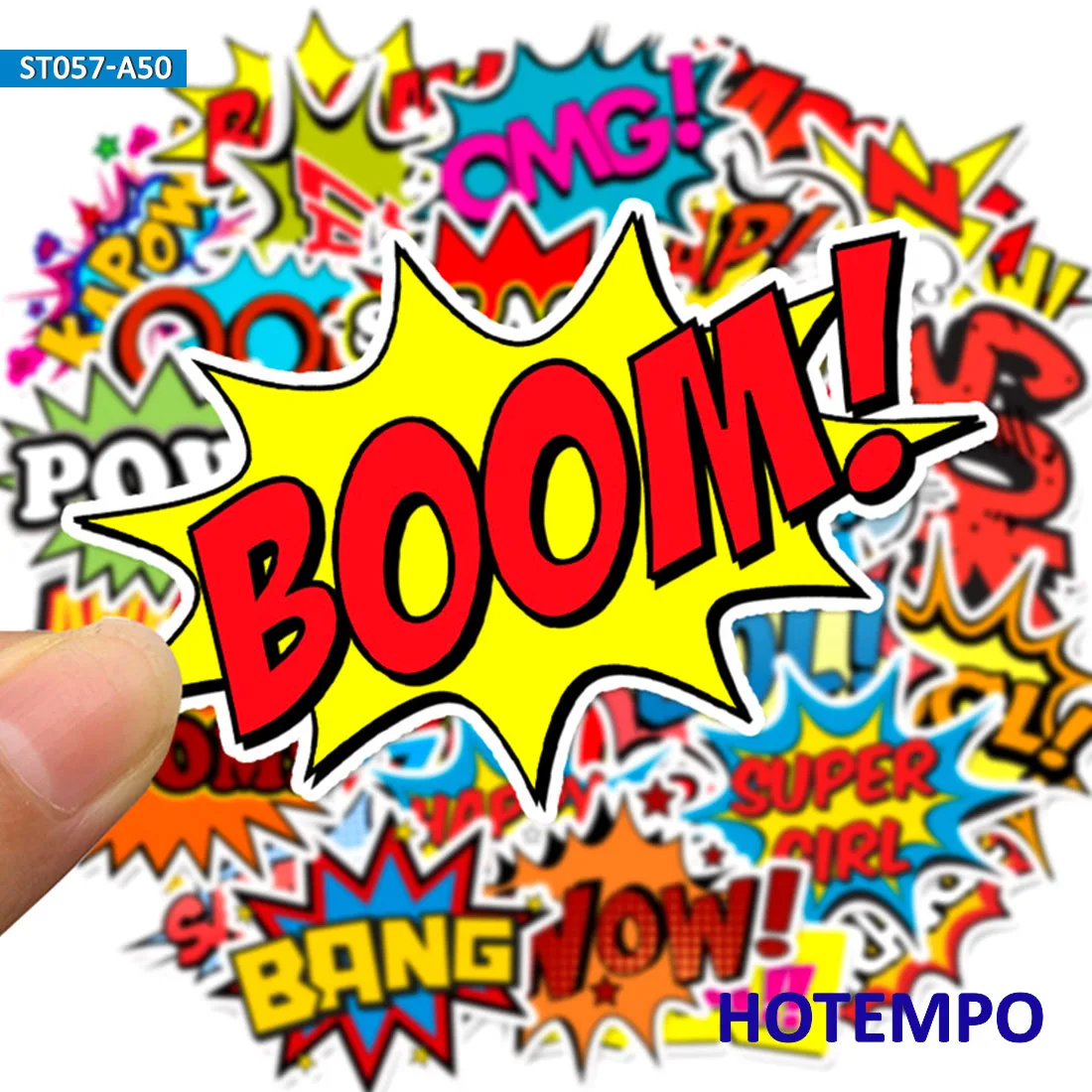 50 шт. BAM POW Wow Boom Bang OMG clouds от взрыва наклейка s для мобильного телефона ноутбука багаж Чехол для гитары наклейка для скейтборда