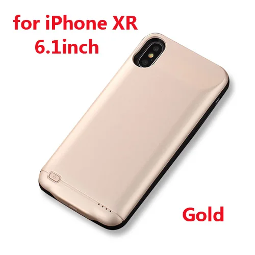 4000 мАч зарядное устройство чехол для iPhone X XS power Case Внешнее зарядное устройство для iPhone XR XS Max 5000 мАч чехол для телефона зарядное устройство - Цвет: Gold for XR