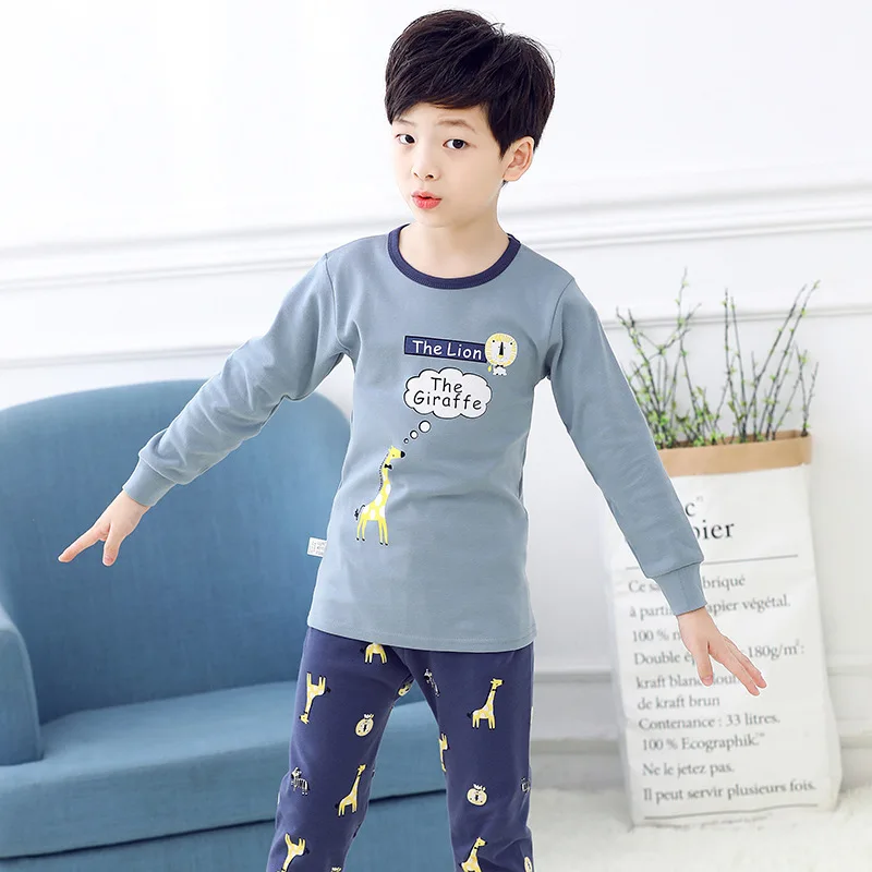 Новая детская одежда для сна для мальчиков зимние хлопковые комплекты для маленьких девочек Детская домашняя одежда, пижамы для мальчиков, детская одежда для сна, От 2 до 13 лет одежда для подростков - Цвет: JBA-11