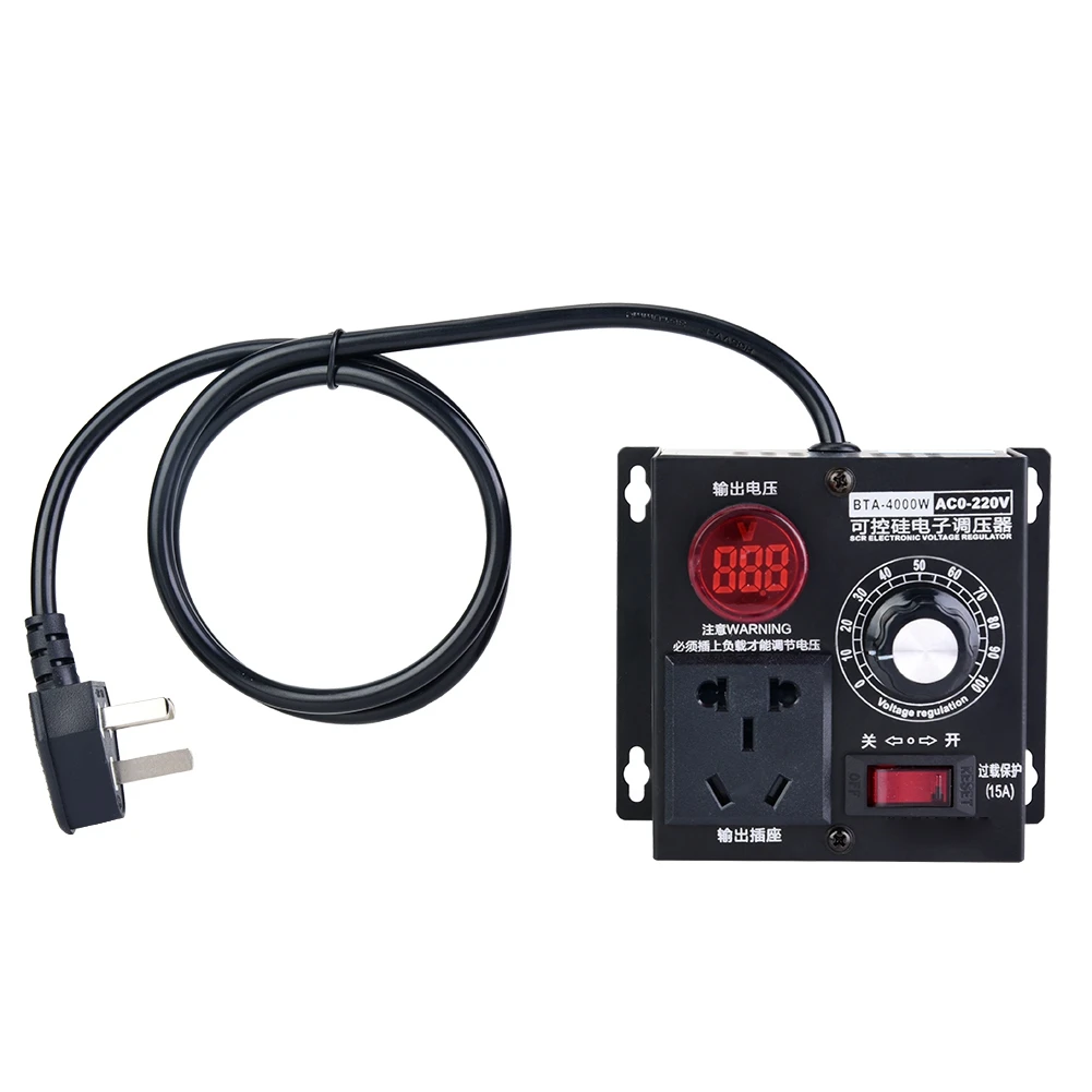 Регулятор скорости двигателя AC 220 V 4000 W SCR регулятор двигателя напряжения регулятор скорости вентилятора диммер бесщеточный контроллер двигателя
