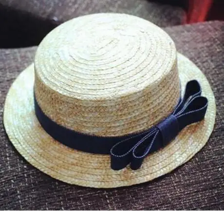 Летние женские шляпы на плоской подошве, соломенная шляпа, Панама, стиль cappelli, сбоку, с бантом, пляжная кепка, кепка для девушек - Цвет: 5
