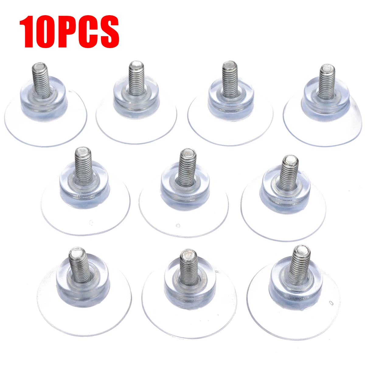 10pcs Transparent Rubber Strong Suction Cup Replacements for Glass Table Tops W/M6 Screw Home Suction Cup Hooks