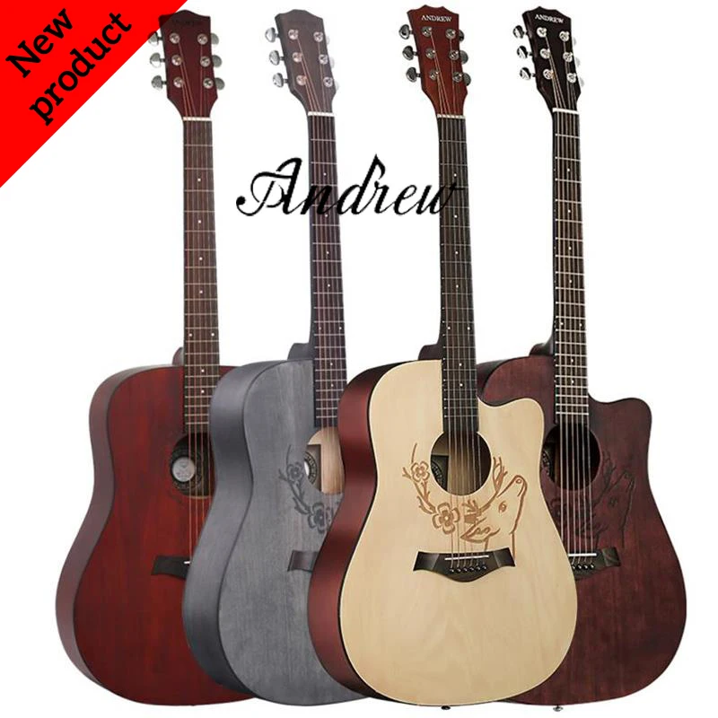 

Andrew 41-inch folk guitar full mahogany acoustic musical instrument 6 brass strings beginners professionals all-purpose guitar