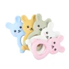 1PC Rabbite Silicone Teether Toys Necklace Accessories Infant Chew Toys Animal Silicone Beads Soft teether DIY Baby Teething 4