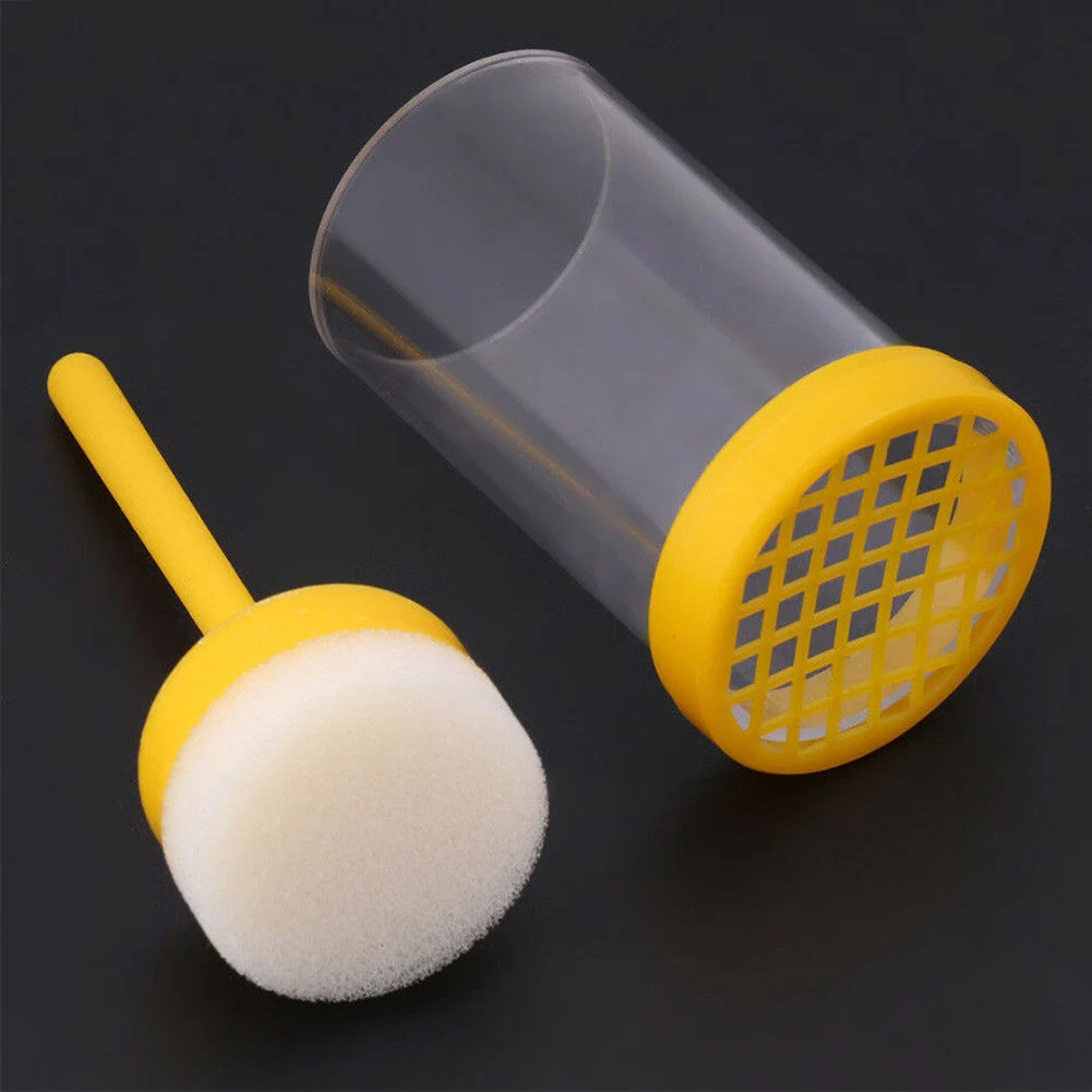 

Tool Queen Bee Marker Plastic Bottle Bottle Box Useful Farm With Plunger Portable Equipment Marking Cage Yellow Beekeeping