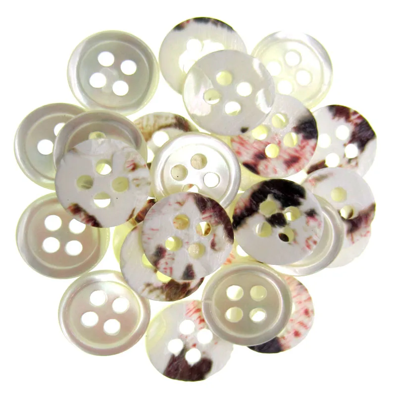 

30Pcs Real Mother of Pearl Round Buttons 4 hole Sewing Shirt Clothes Coat Decorative Shell Buttons 11mm