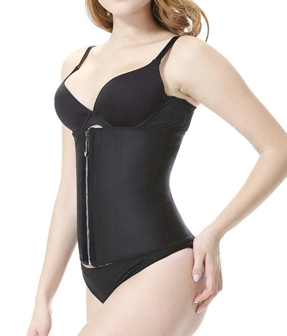 KSKshape Waist Trainer Corsets 100 Latex Waist Cincher Front Zipper