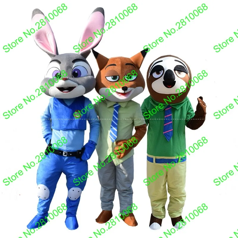 

High quality EVA Material Helmet Nick Fox Judy Rabbit Lightning lazy Mascot Costume Cartoon Apparel Cosplay 633