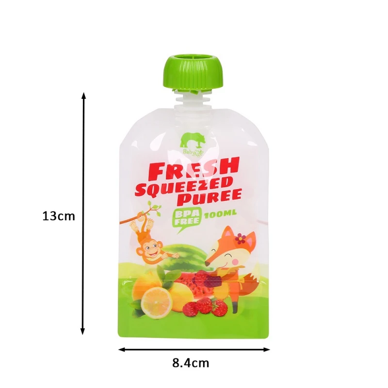 8 Pcs/pack or 1 Pcs Baby Food Squeeze Storage Pouches 30/100/200ml BPA Free Feeding High Quality Convenient Food Storage Bag