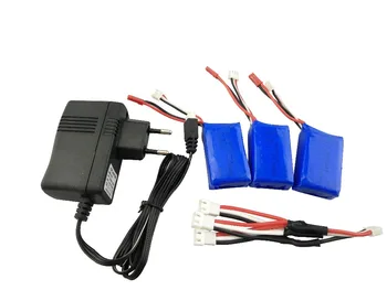 

Wltoys Battery Charging Set 7.4V Charger With 3 x 1100mAh 25C Battery Charging Cable For Rc Car Parts A949 A959 A969 A979 L959