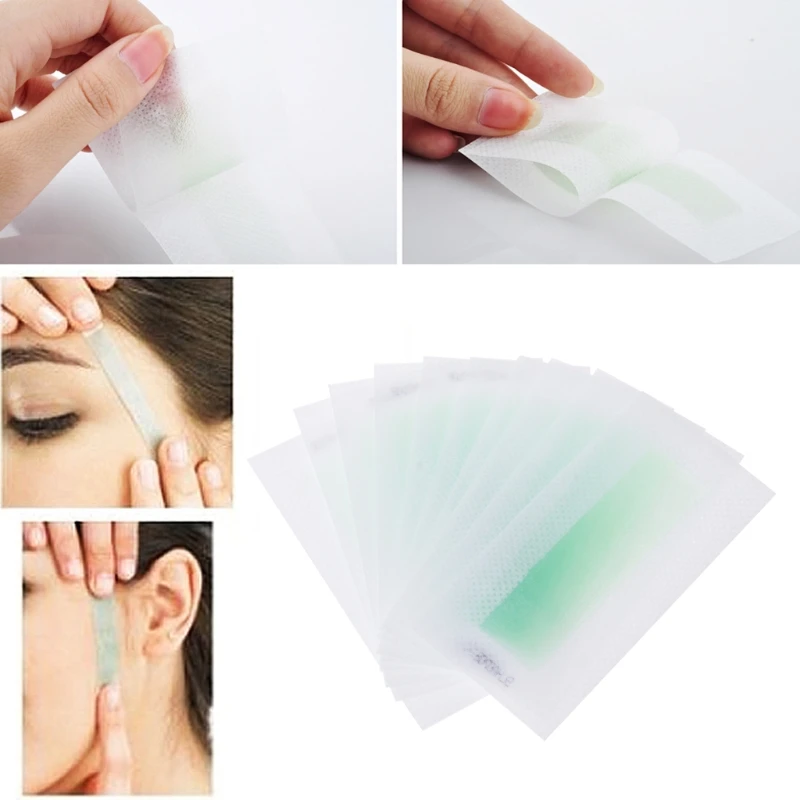 

10x Hair Removal Depilatory Epilator Cold Wax Strips Paper Pad For Face Nonwoven