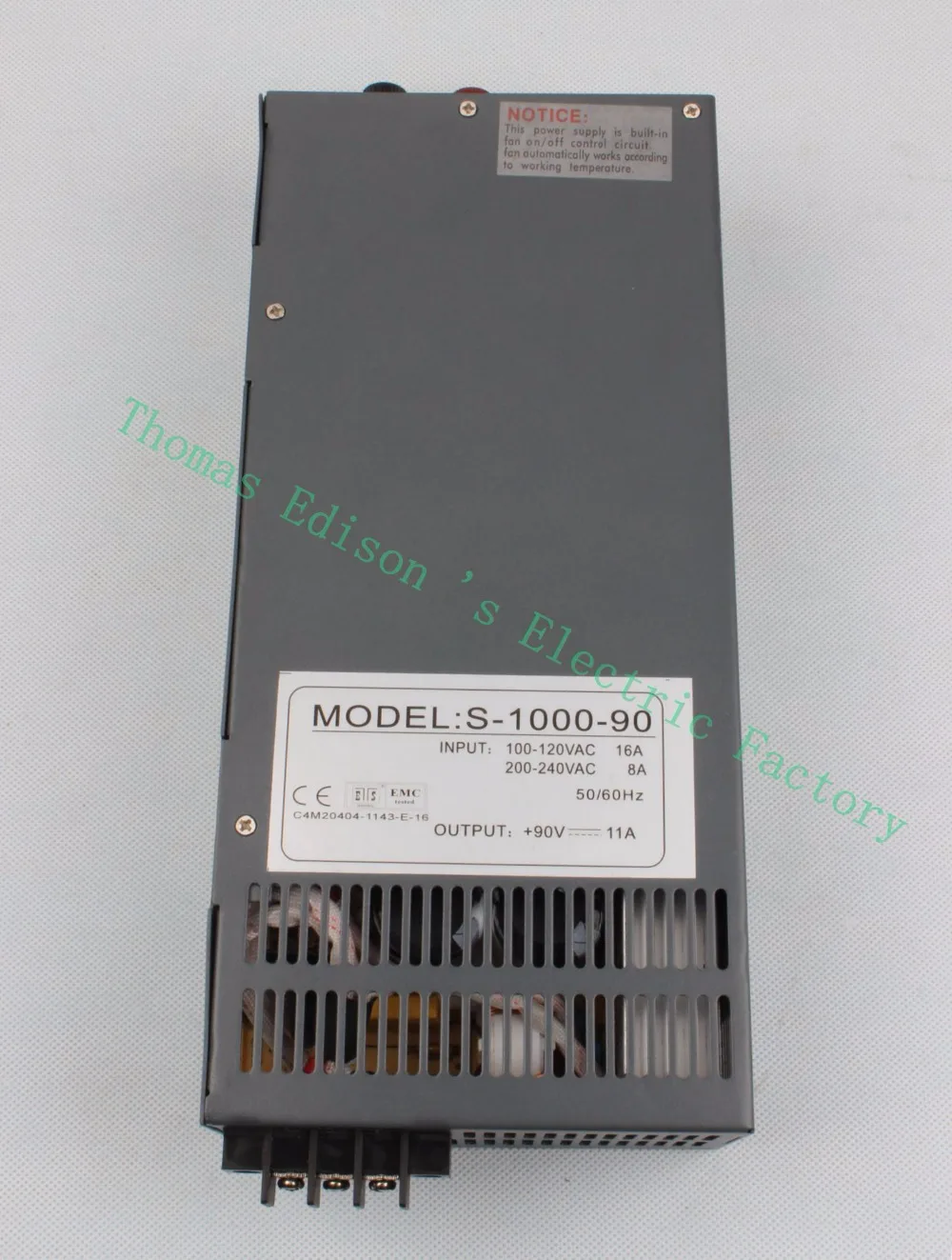 

DIANQI 1000W 90V Switching power supply 11a AC to DC input 110v or 220v select by switch 1000w ac to dc power supply S-1000-90