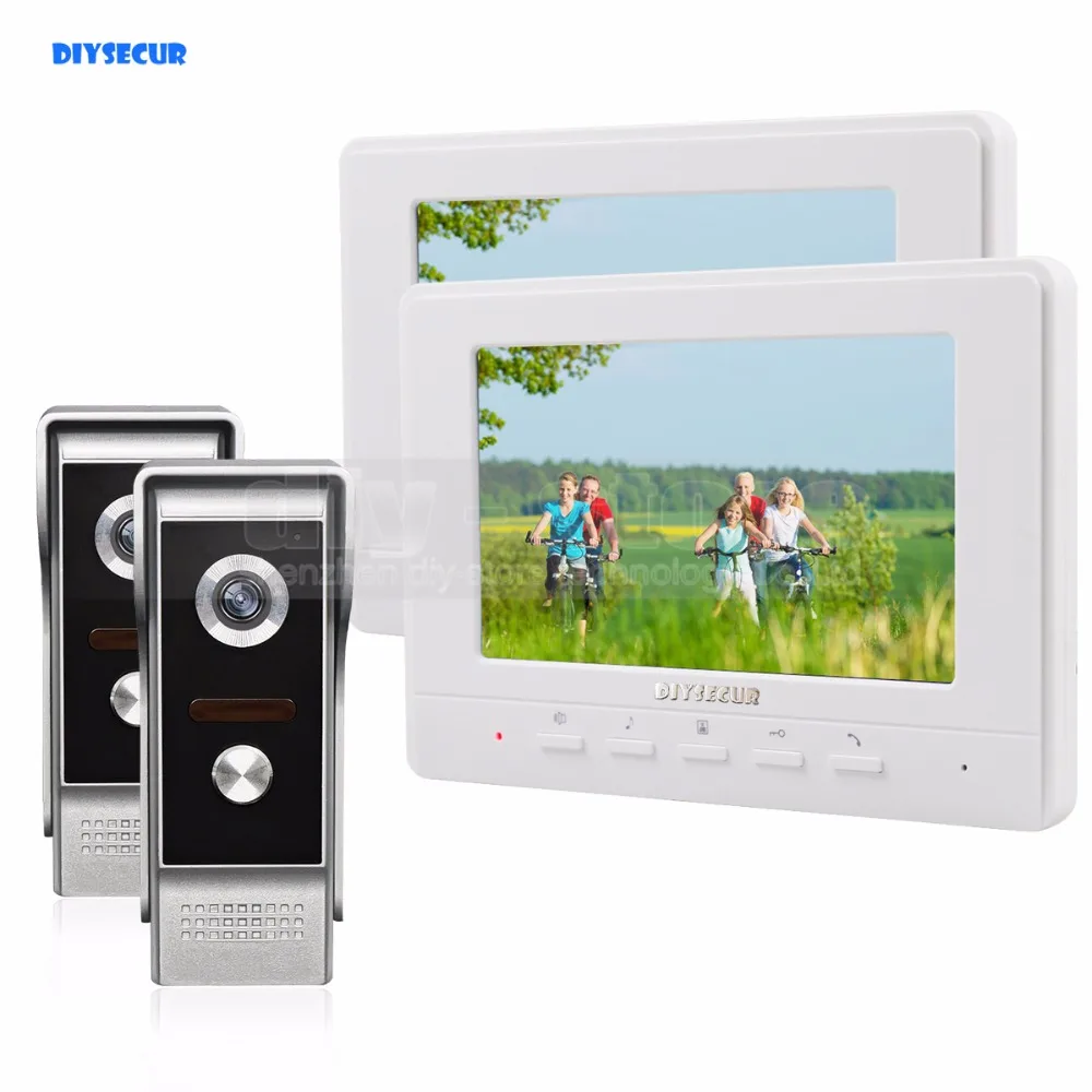 

DIYSECUR 7inch Video Intercom Video Door Phone 700TV Line IR Night Vision Outdoor Camera for Home / Office Security System 2V2