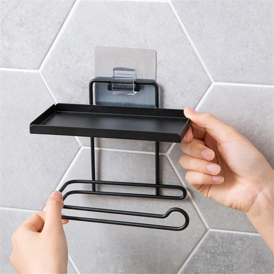MeyJig Iron Toilet Roll Paper Holder Bathroom Towels Storage Rack Makeup Cosmetic Storage Shelf Kitchen Tools Organizer4