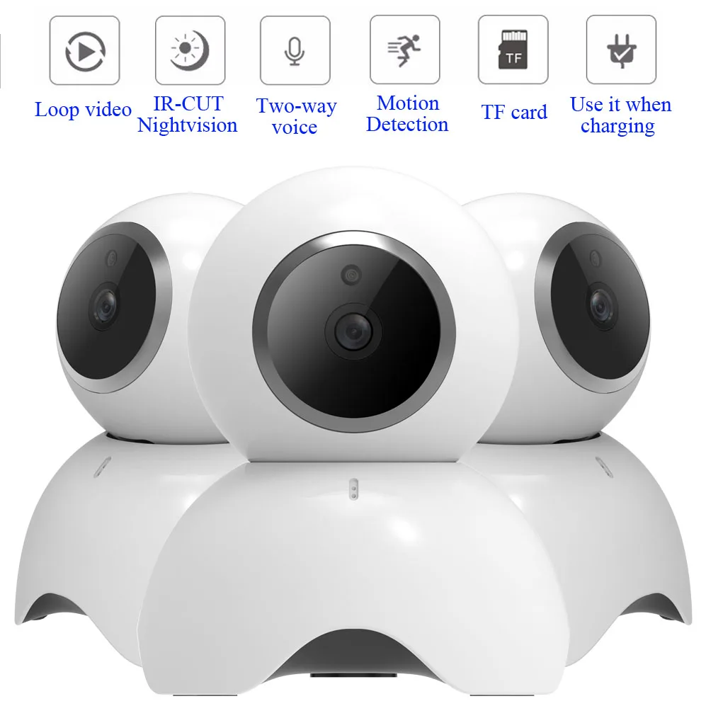 

1080P HD IP CCTV Camera Wireless Smart WiFi Surveillance Home Camera Night Vision Two Way Audio P2P Baby Monitor Support