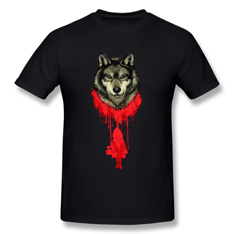 Short Sleeve Mens T Shirt Wolf Blood Custom Your Own 100% Cotton Men Shirts | Мужская одежда