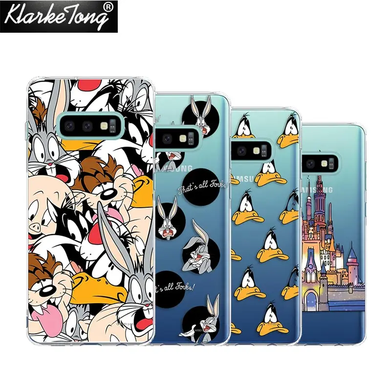 

KlarkeTong Soft Clear Anime Cartoon Rabbit Duck Disneys Castle Case For Samsung Galaxy S8 S9 S10Plus S5 S6 S7Edge J7 A5 A8 Cover