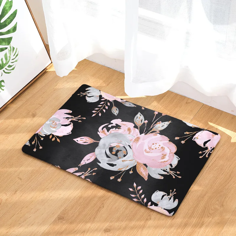 CAMMITEVER Retro Floral Carpet Bedroom Rug Decorative Stair Mats Home Decor Crafts Waterproof Door Mat CAMMITEVER Retro Floral Carpet Bedroom Rug Decorative Stair Mats Home Decor Crafts Waterproof Door Mat