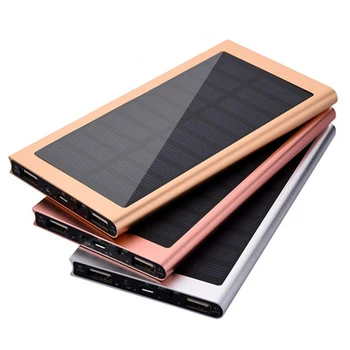 

Ultra Thin 20000mah Portable Solar Power Bank External Battery Charger 2 USB LED Powerbank For Xiaomi iPhone Samsung Huawei