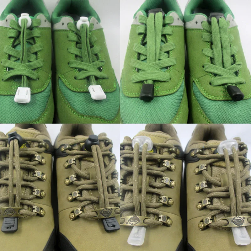 JUP50 Sets 200 Pcs Convenient Antis Shoes Buckle Lazy Laces Anchors Tieless Lace Tightening Non-Slip Buckle Shoelace Clip Buckle