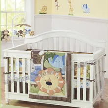 7 шт. милые детские кроватки комплект 3D Африканский Лев детская кроватка простыни cuna детская кроватка бампер наборы унисекс