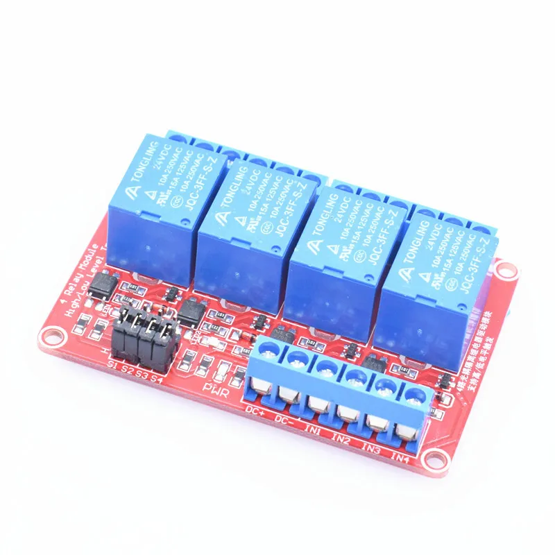 5V 4-Channel Relay Module with Optocoupler High Low Level Trigger for Arduino 5V 4-Channel Relay Module with Optocoupler High Low Level Trigger for Arduino
