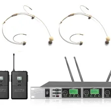 4 гарнитура микрофон Беспроводная система draadloze microfoon бежевая гарнитура microfono