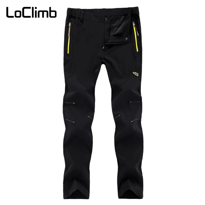 LoClimb hombres al aire libre Camping senderismo pantalones a prueba de viento Primavera Verano deportes pantalones para los hombres pesca escalada Trekking pantalones, AM206