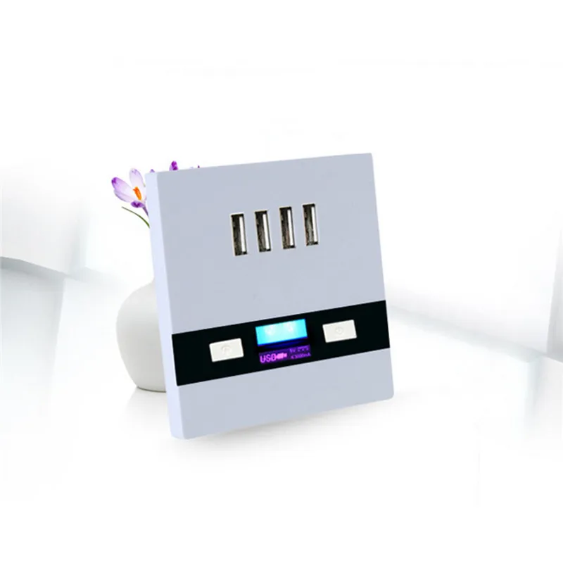 

Smart Style 4 Port 4A Usb Wall Socket Output 5V for All Mobile Phones and Tablets Desktop Convenience for Home Restaurant